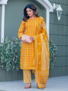 Yellow Colour Cotton Blend With Print Kurti With Pant Dupatta Wholesale Online Aaradhna 2029